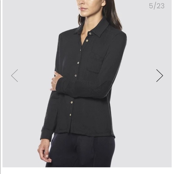 Bleusalt black soft classic button shirt sz 0 new - Picture 10 of 12